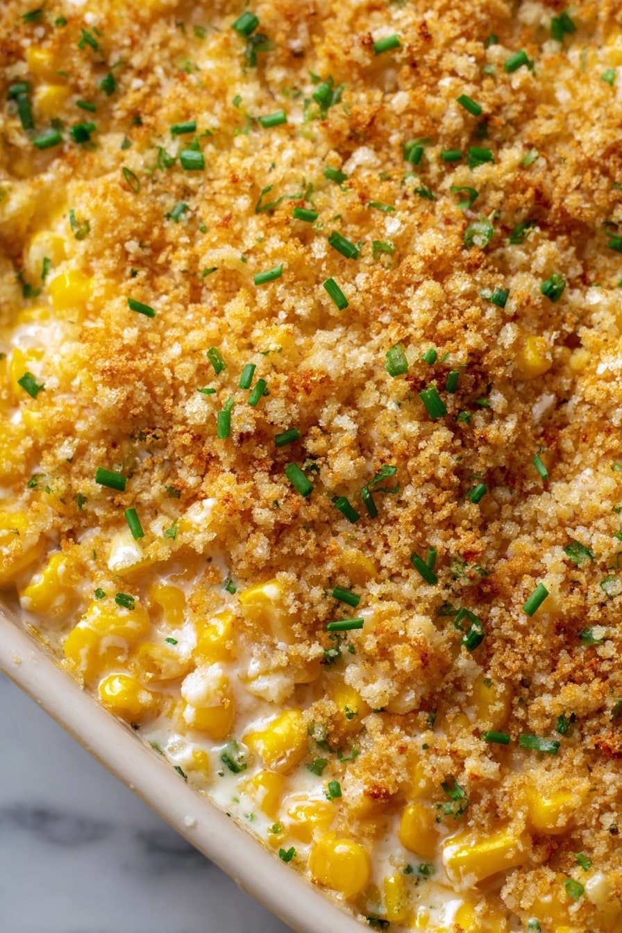 Chipotle Creamed Corn with Garlic Breadcrumbs Recipe - Serving