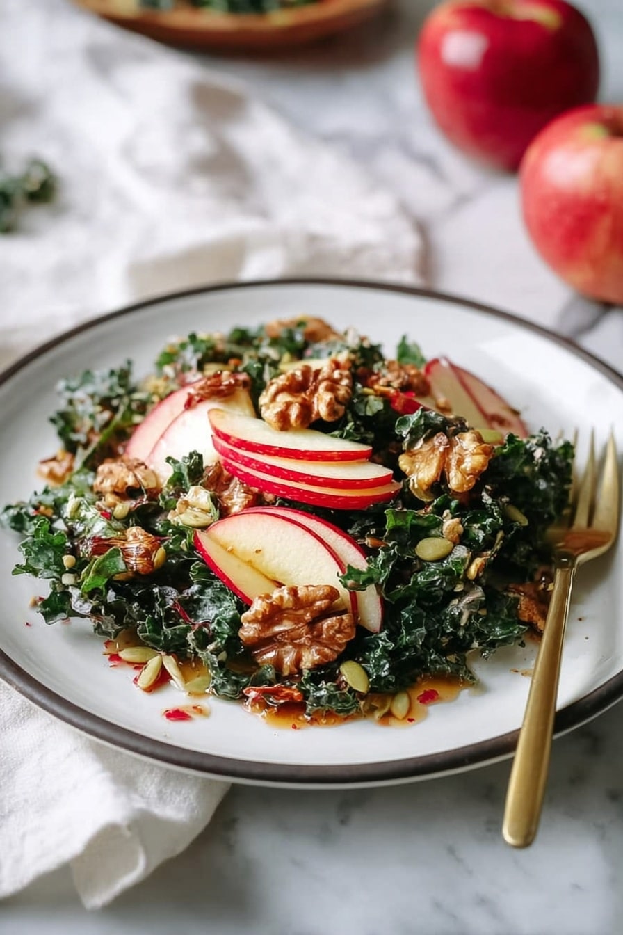 Nutty Harvest Honeycrisp Kale Salad Recipe - Serving
