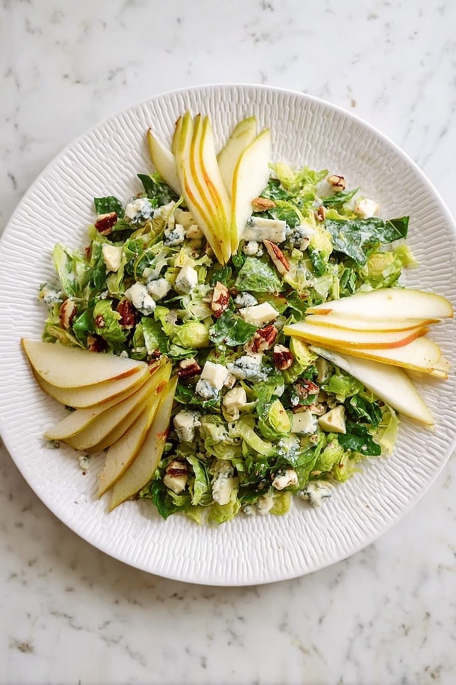 Maple Bacon Brussels, Pear and Blue Cheese Salad Recipe - Serving