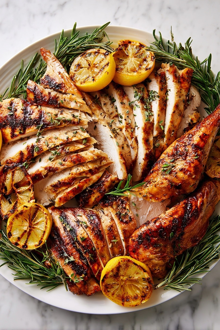 Grilled Herb-Butter Turkey Recipe - Serving