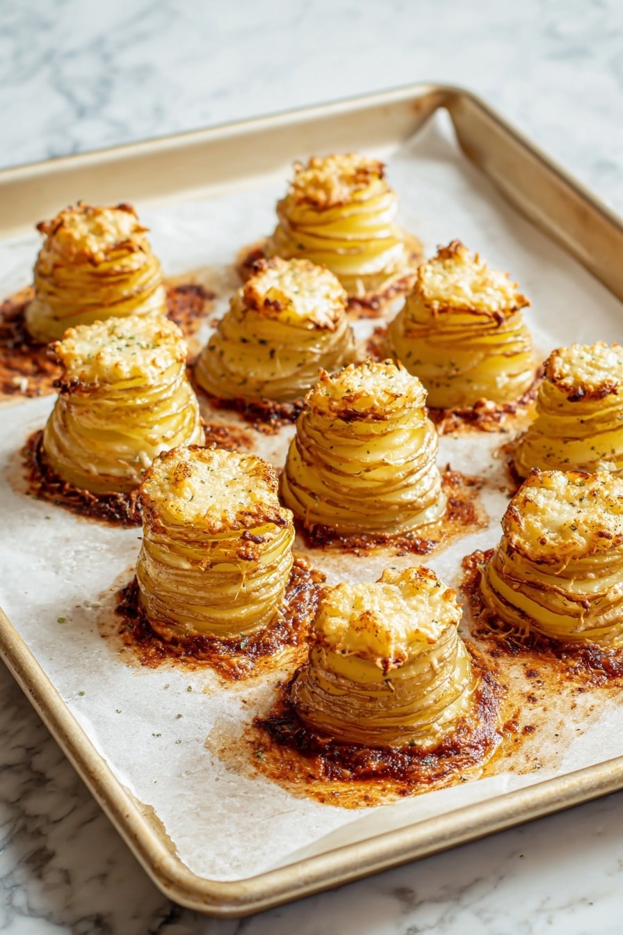 Crispy Cacio e Pepe Roasted Potato Stacks Recipe - Recipe Step