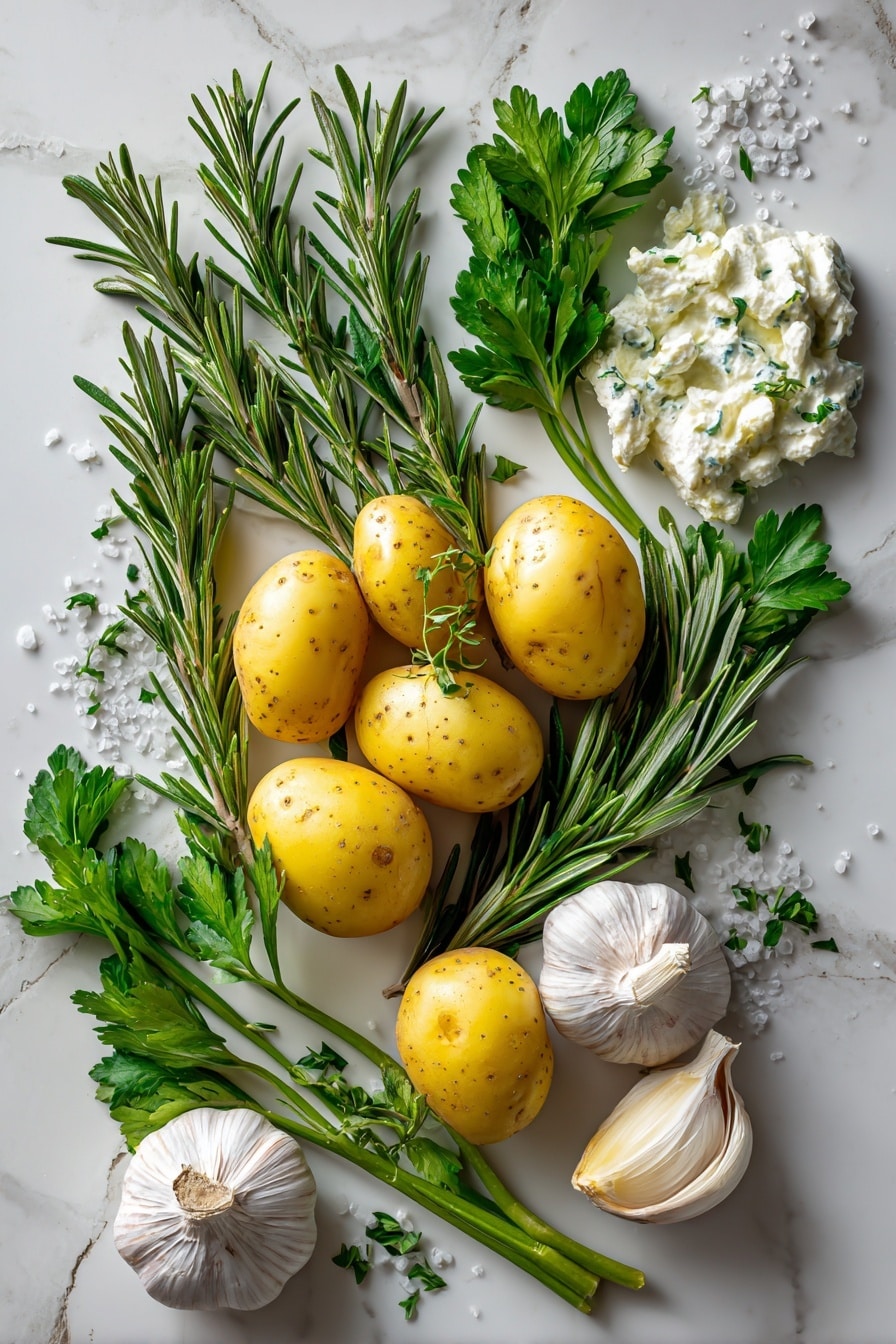 Crispy Smashed Potatoes with Garlic Feta Dipping Sauce Recipe - Ingredients