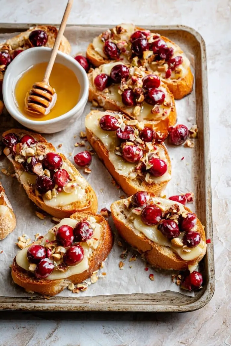 Roasted Grape & Brie Crostini with Honey and Sea Salt Recipe