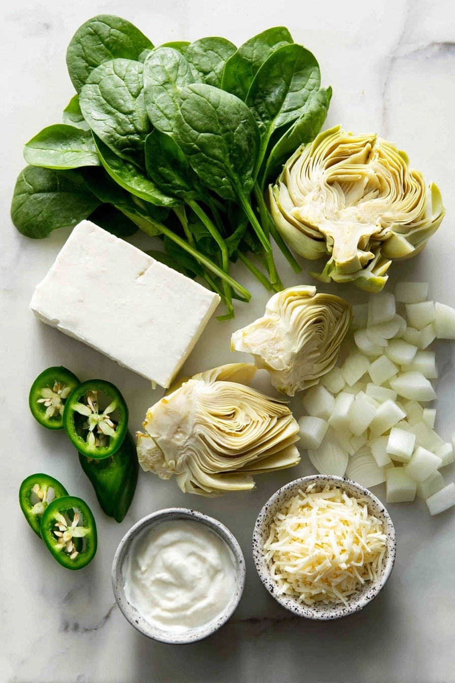 Creamy Jalapeño Spinach Artichoke Dip Recipe - Ingredients