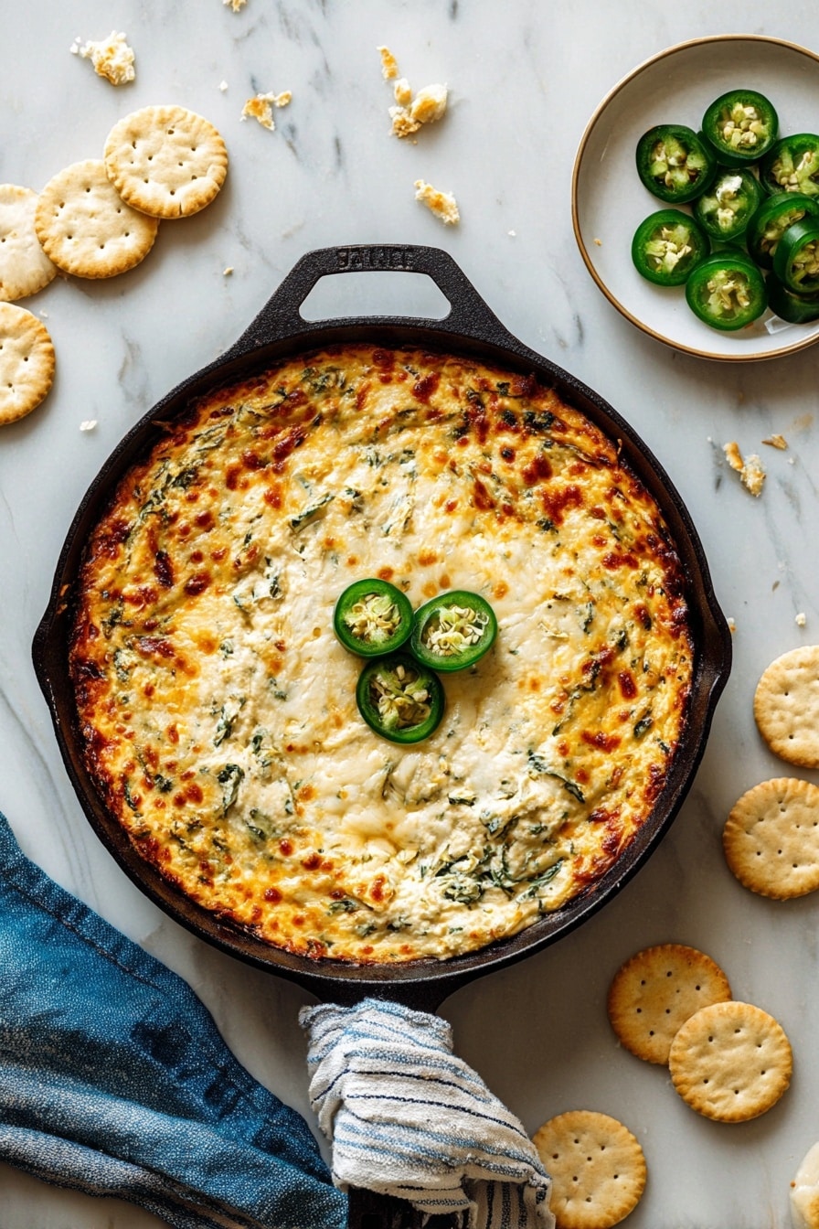 Creamy Jalapeño Spinach Artichoke Dip Recipe - Serving
