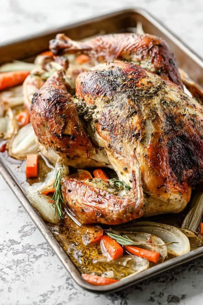 Spatchcock Turkey with Herb Butter Roasting Recipe
