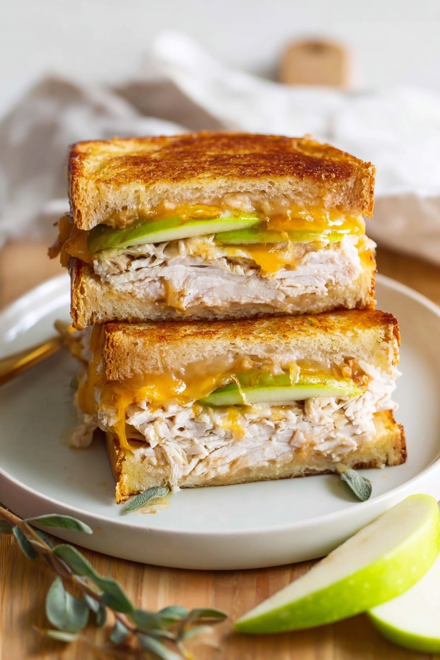 Apple Grilled Cheese with Turkey Recipe - Serving