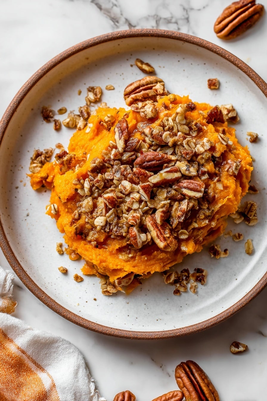 Sweet Potato Casserole With Pecans Recipe - Serving