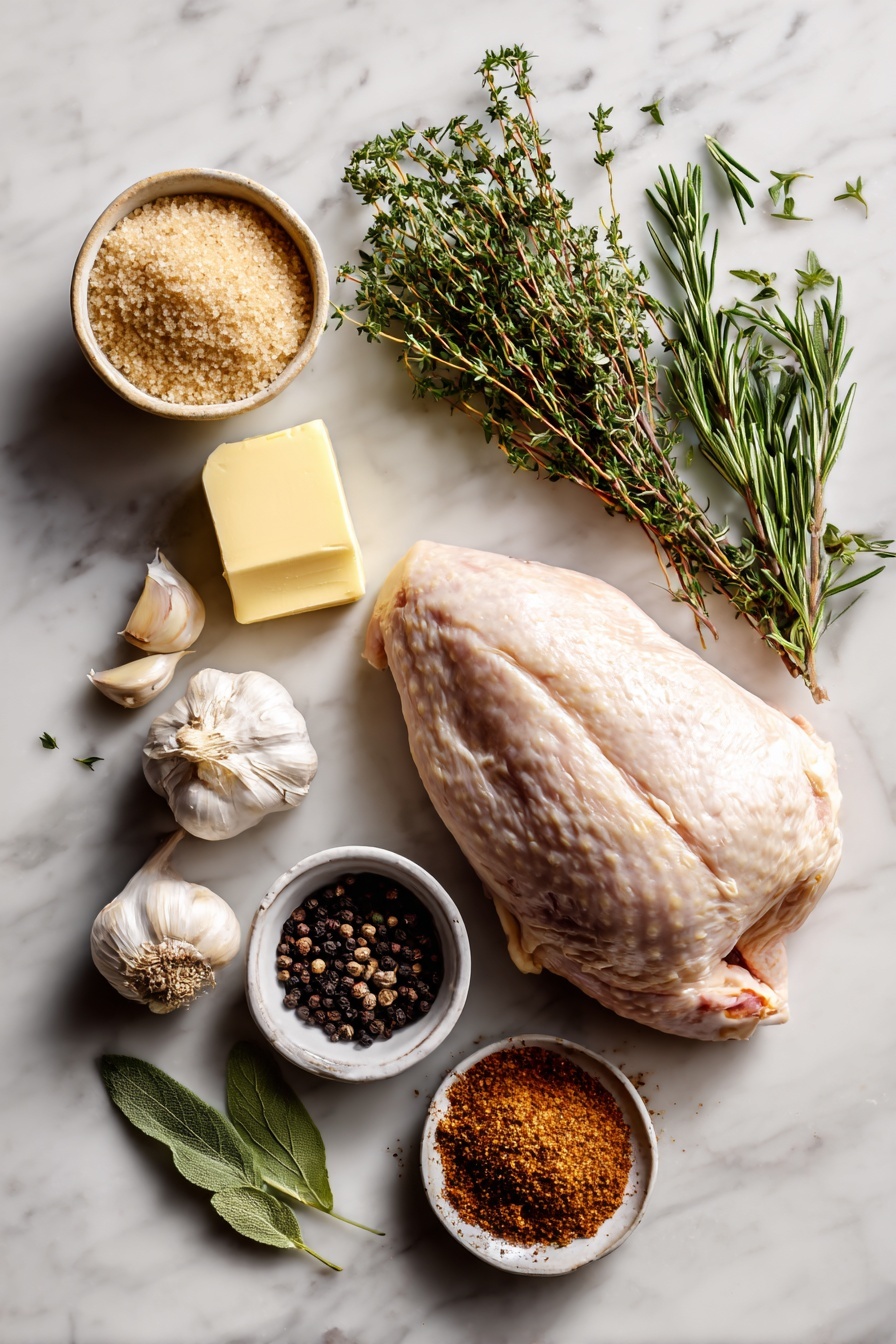 Juicy Roasted Bone-In Turkey Breast with Flavorful Herb Butter and Rich Homemade Gravy Recipe - Ingredients