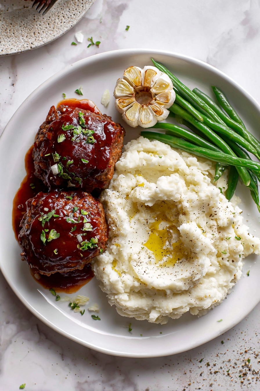 Mini Turkey Meatloaves with Roasted Garlic Cauliflower Mash Recipe - Serving