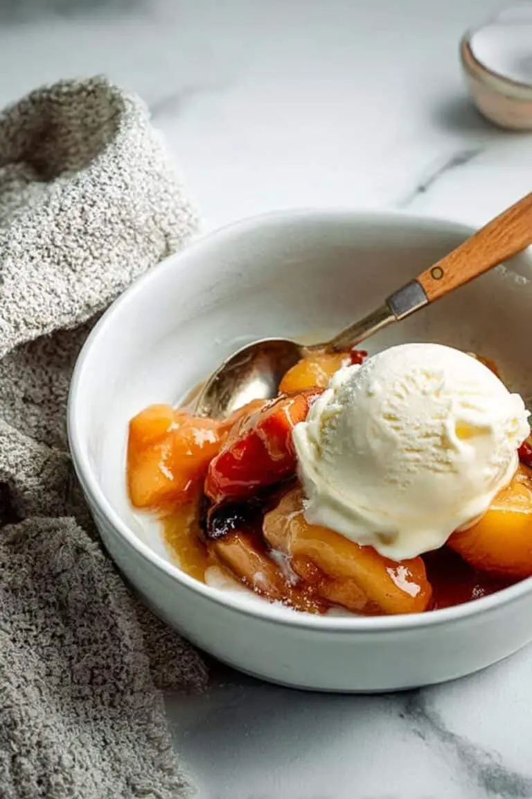 Baked Apple with Cinnamon, Nuts, and Vanilla Ice Cream Recipe