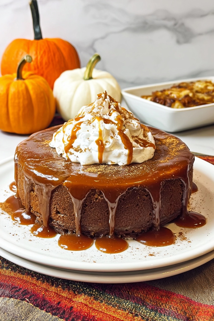 Slow Cooker Sticky Caramel Pumpkin Cake Recipe - Recipe Step