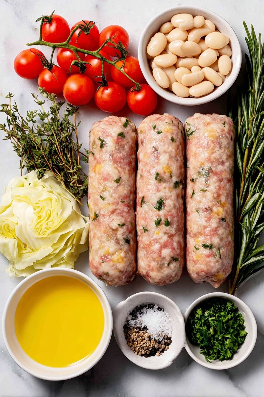 Sausage, Cabbage and White Bean Skillet Recipe - Ingredients