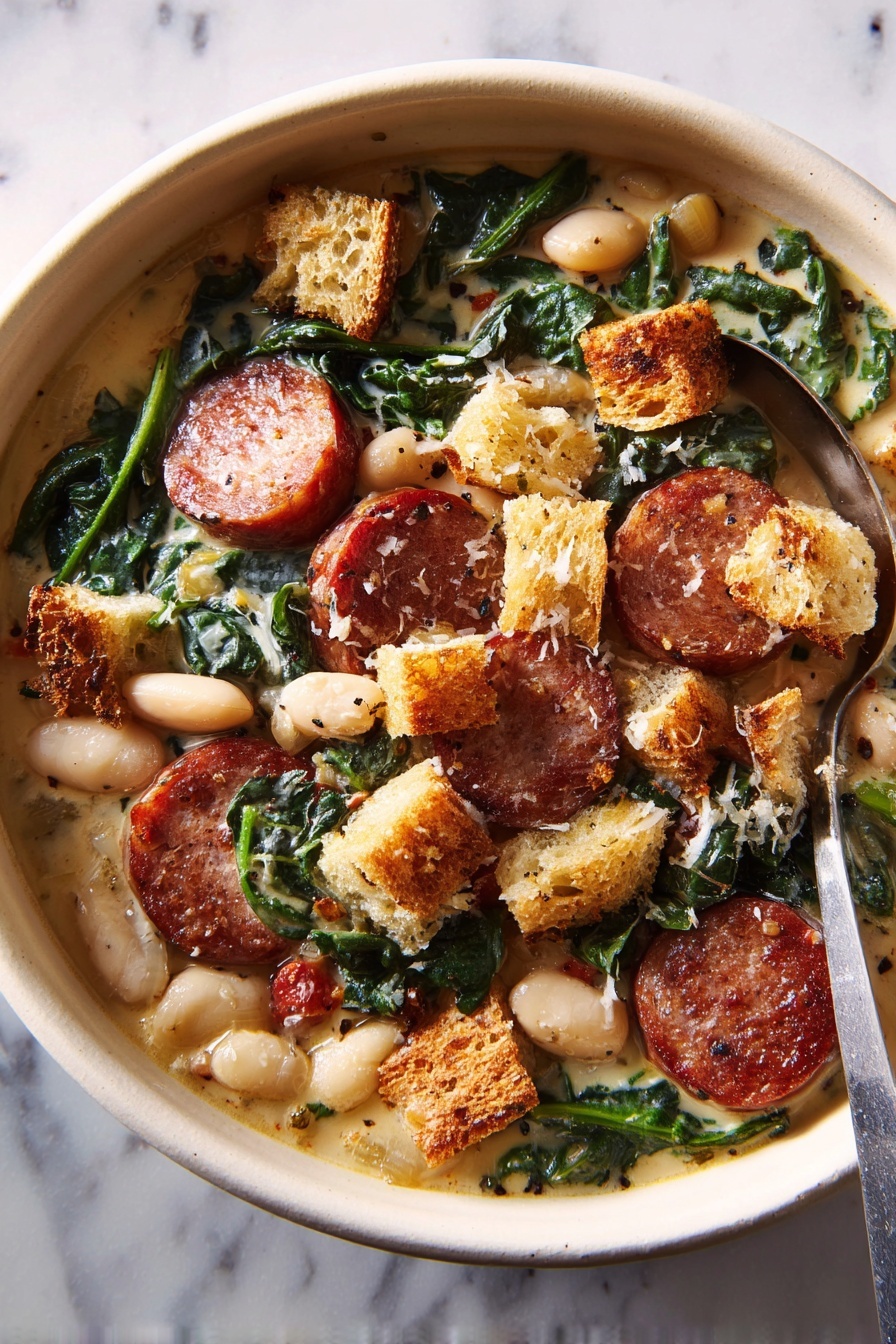 White Bean and Smoked Sausage Skillet Recipe - Serving