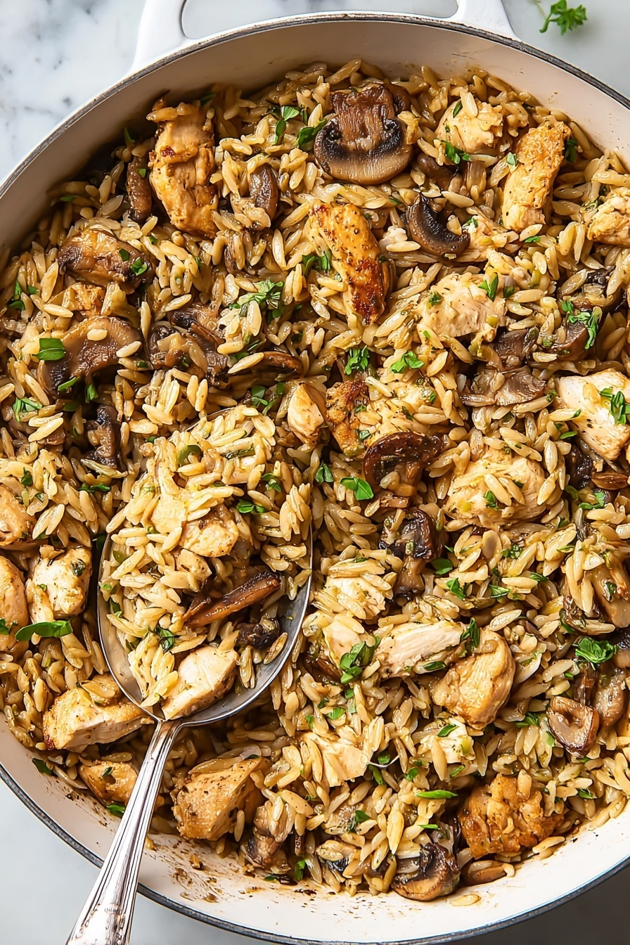 Creamy Chicken Marsala Orzo Recipe - Recipe Step