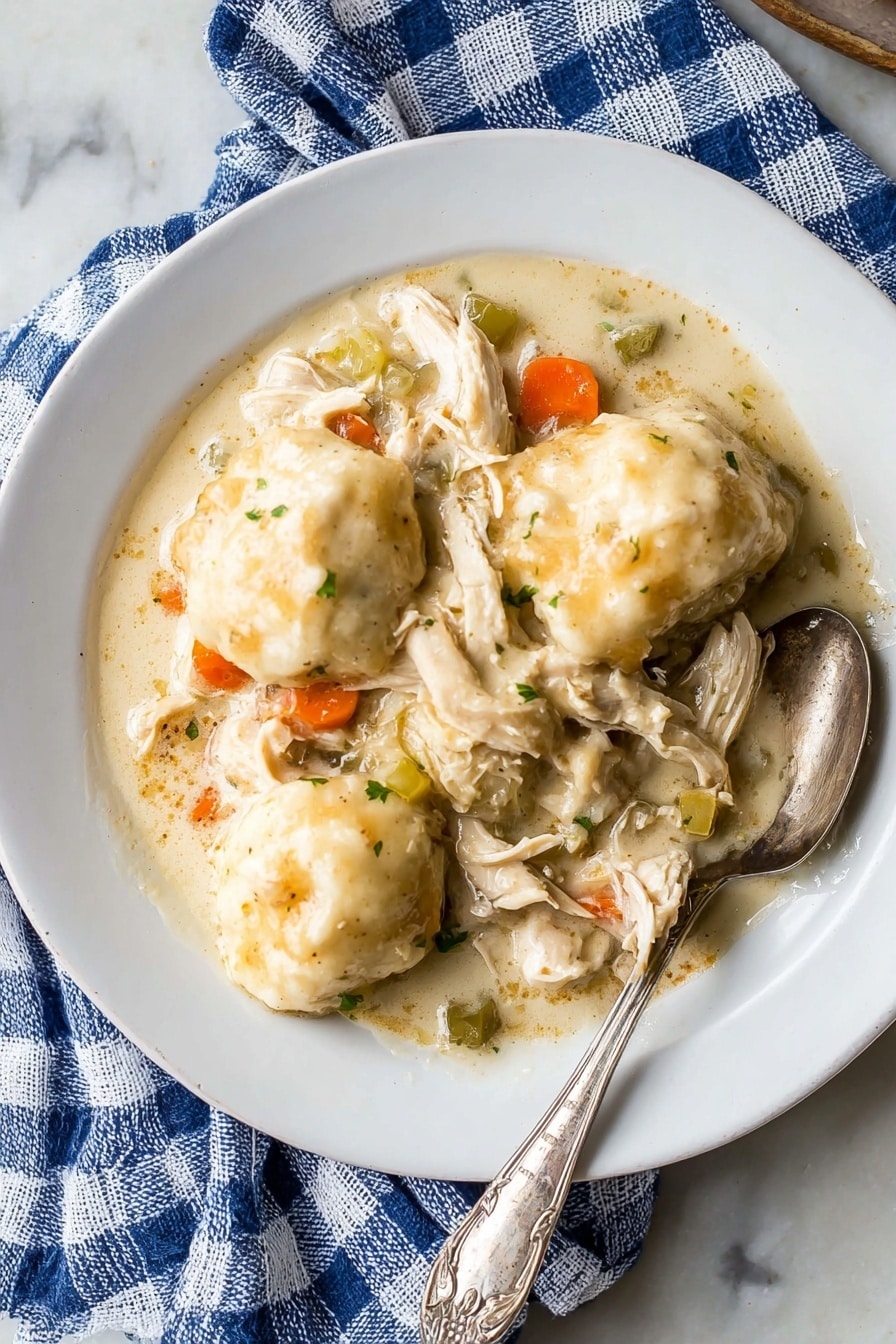Easy Chicken and Biscuit Dumplings Recipe - Serving
