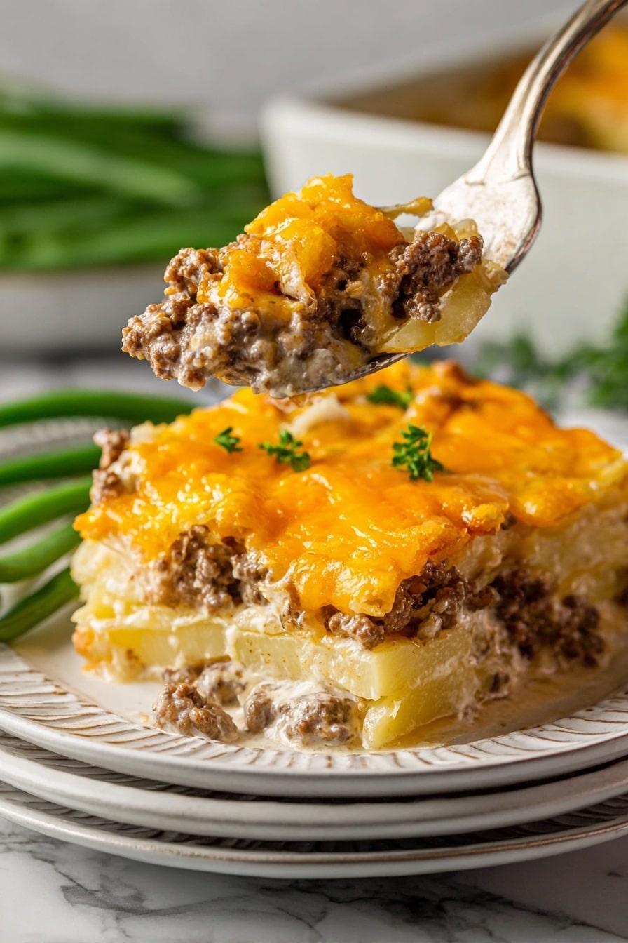 Hearty Ground Beef and Potato Casserole Recipe - Serving