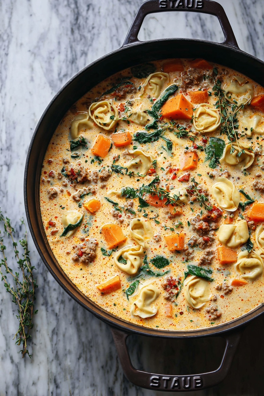 Creamy Sausage Tortellini Soup Recipe - Recipe Step