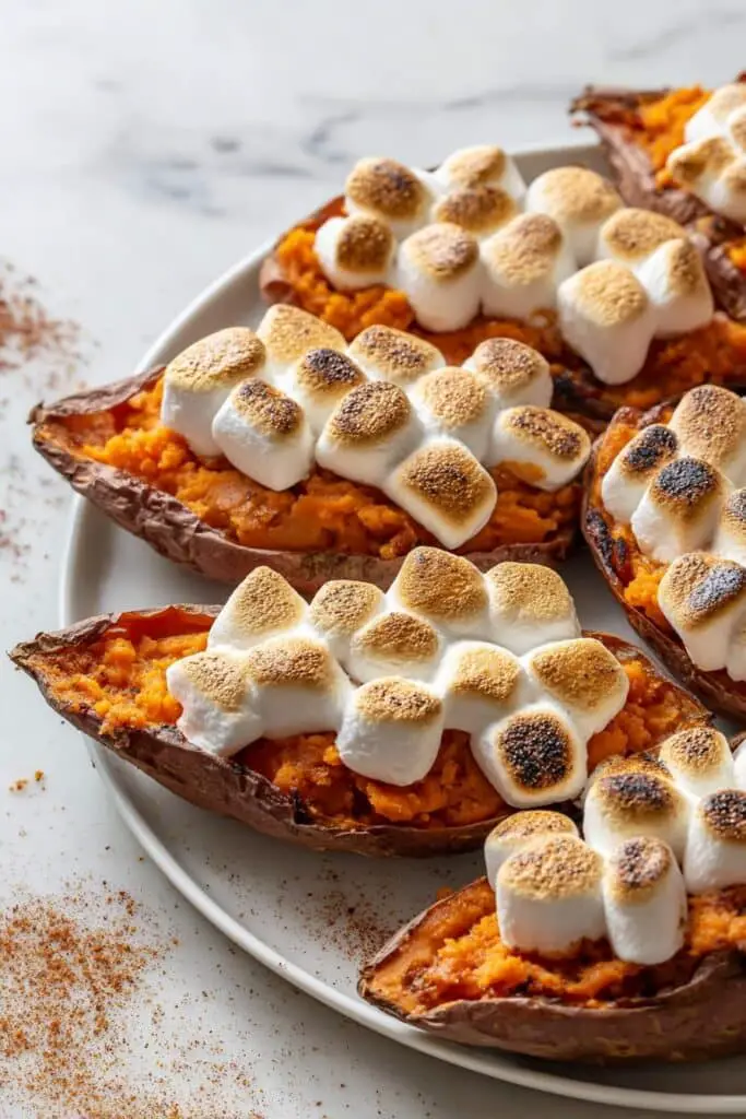 Maple Marshmallow Twice Baked Sweet Potatoes Recipe