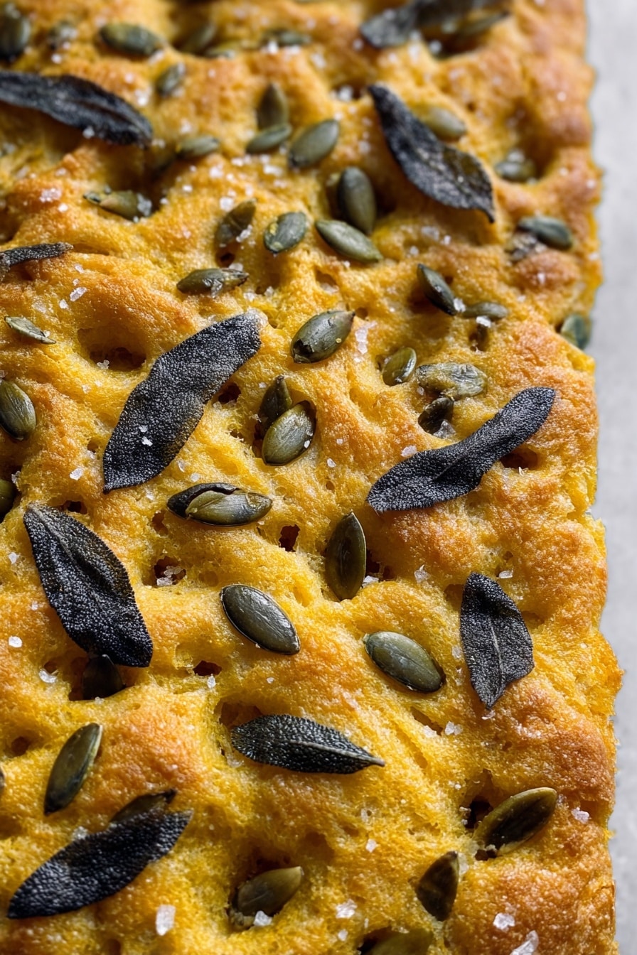 Pumpkin Sage Focaccia with Pepitas and Parmesan Recipe - Serving