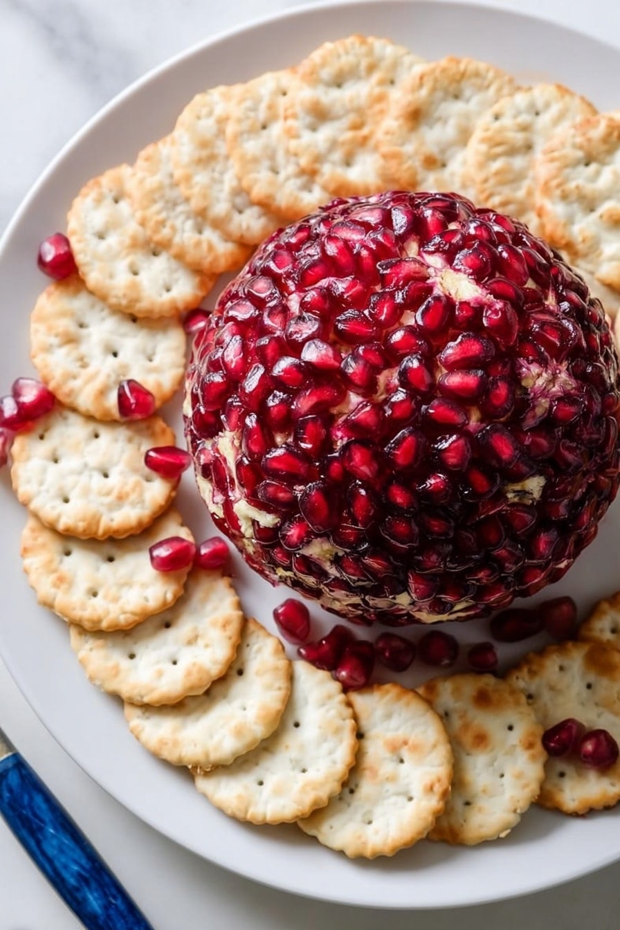 Pomegranate Jeweled Cheeseball Recipe - Serving