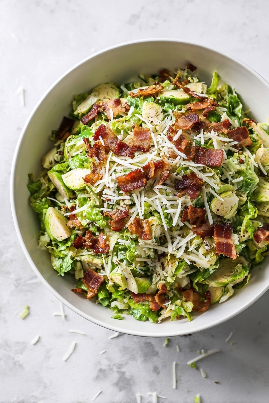 Shredded Brussels Sprouts Salad with Bacon and Asiago Recipe - Serving