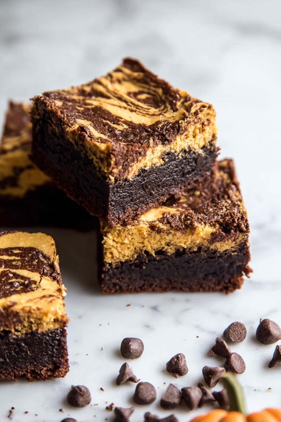 Pumpkin Fudge Brownies Recipe - Serving