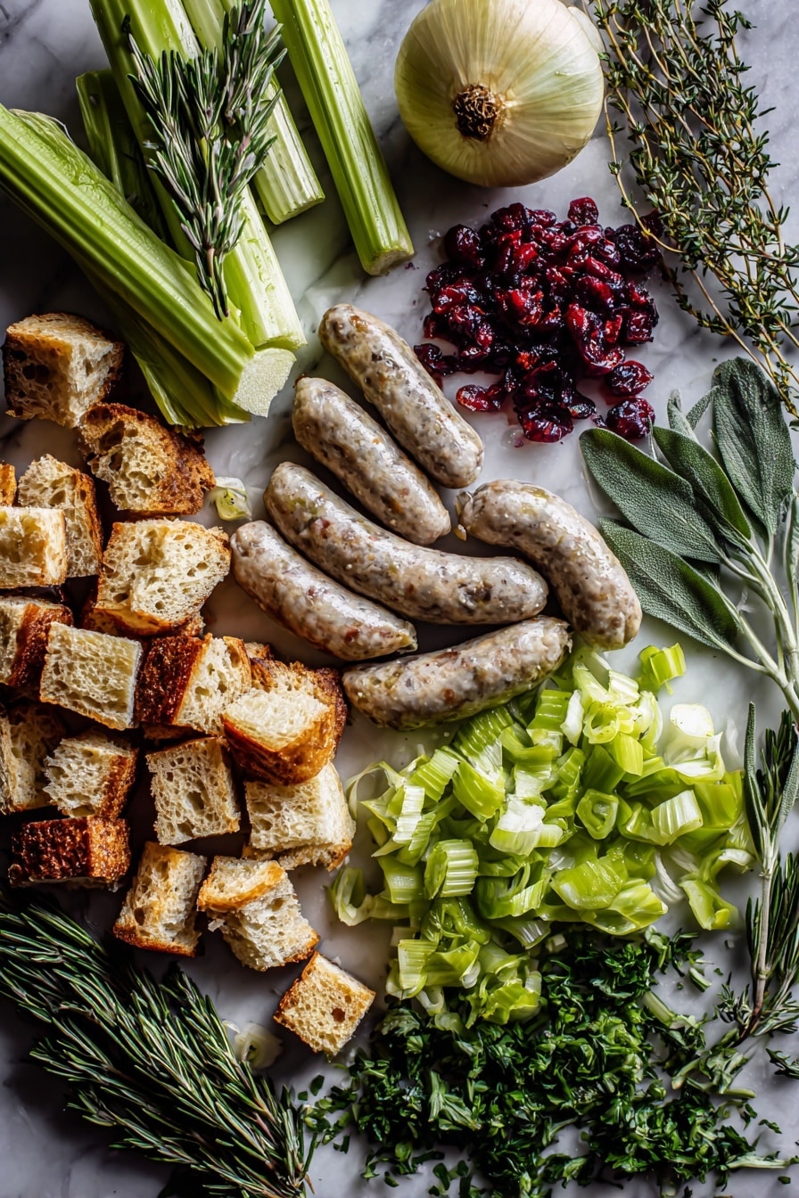Sausage Cranberry Herb Stuffing Recipe - Ingredients