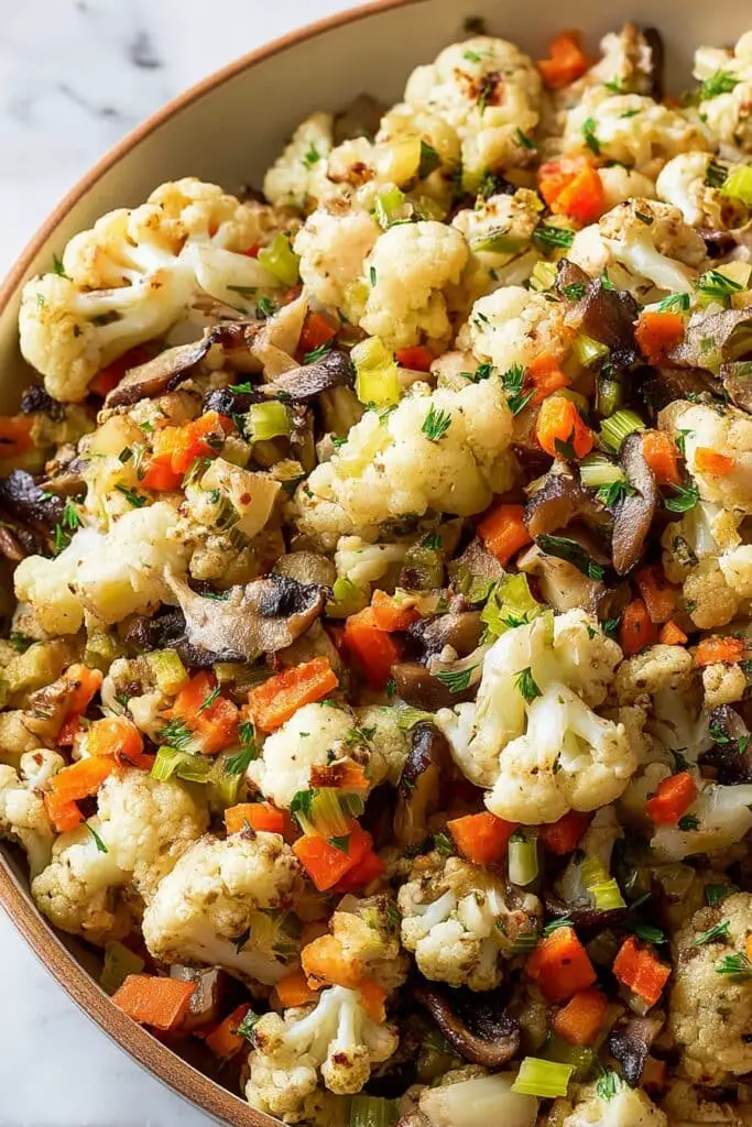 Cauliflower Mushroom Herb Stuffing Recipe