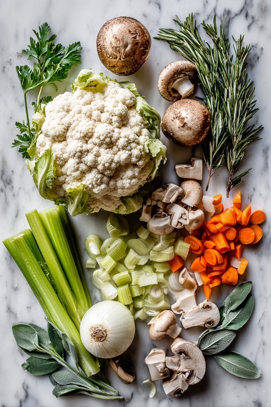 Cauliflower Mushroom Herb Stuffing Recipe - Ingredients