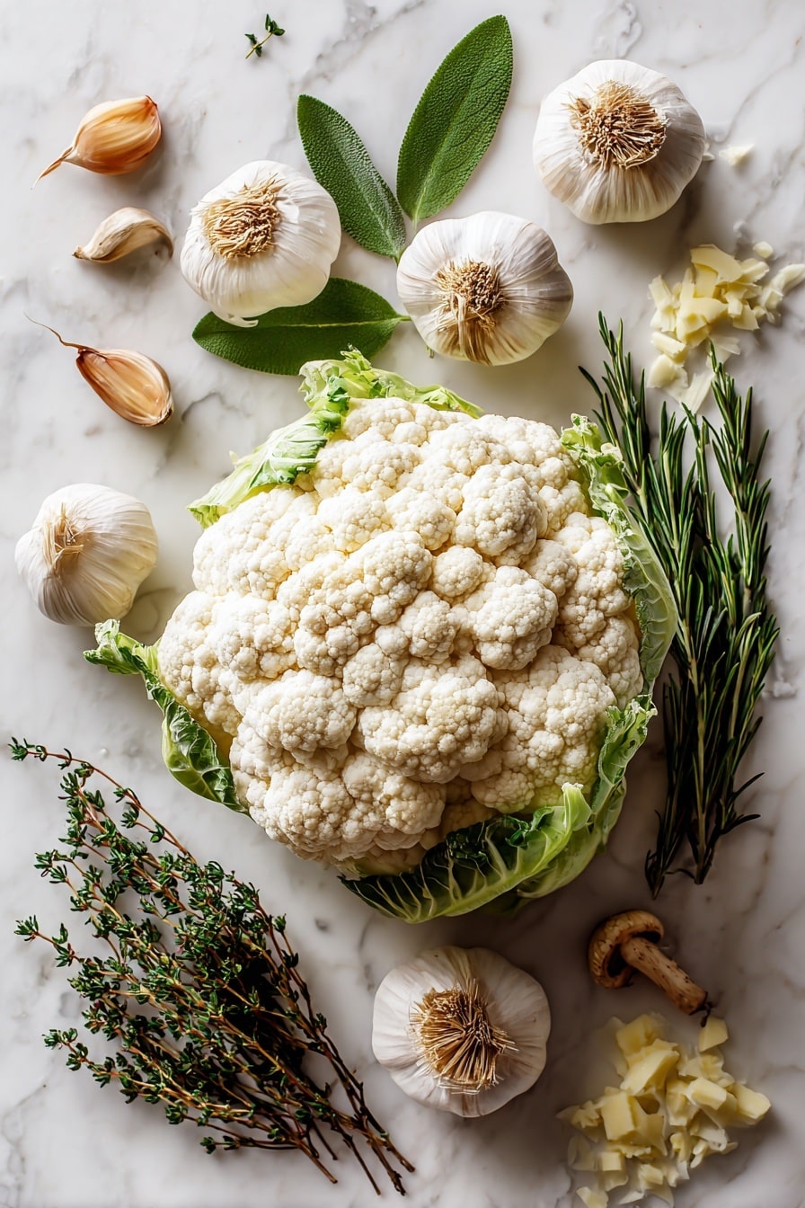 Thanksgiving Roasted Cauliflower with Herb Mushroom Gravy Recipe - Ingredients