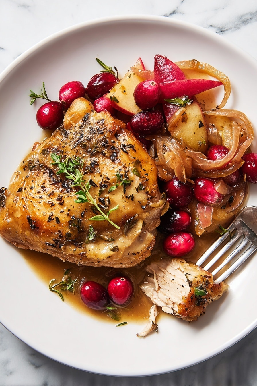 Apple & Cranberry Roasted Chicken Recipe - Serving