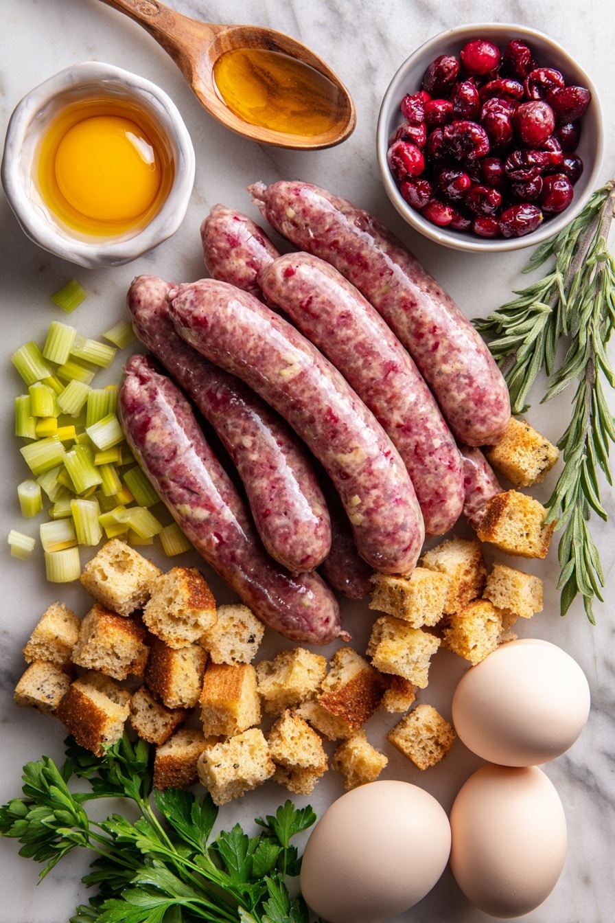 Sausage Stuffing Bites with Cranberry Sauce Recipe - Ingredients
