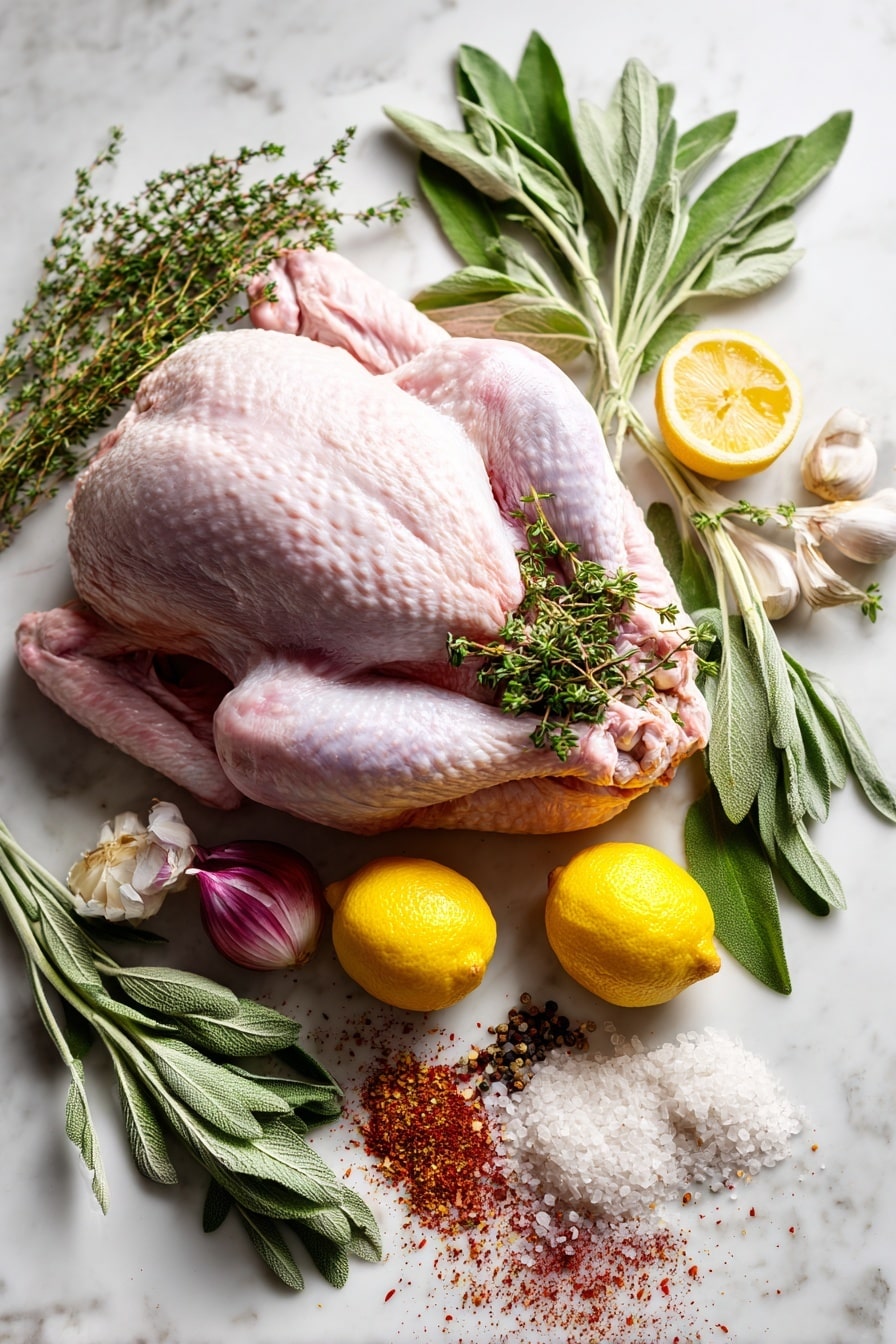 Oven-Roasted Seasoned Whole Turkey Recipe - Ingredients