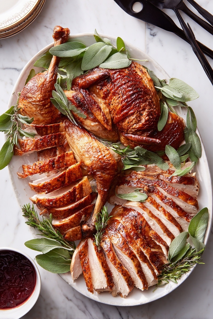 Oven-Roasted Seasoned Whole Turkey Recipe - Serving