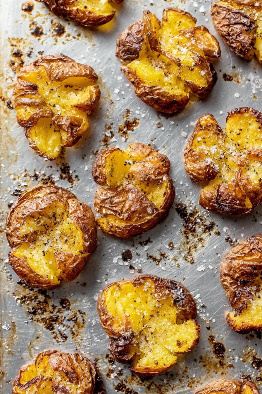 Crispy Smashed Potatoes with Garlic Feta Dipping Sauce Recipe - Serving