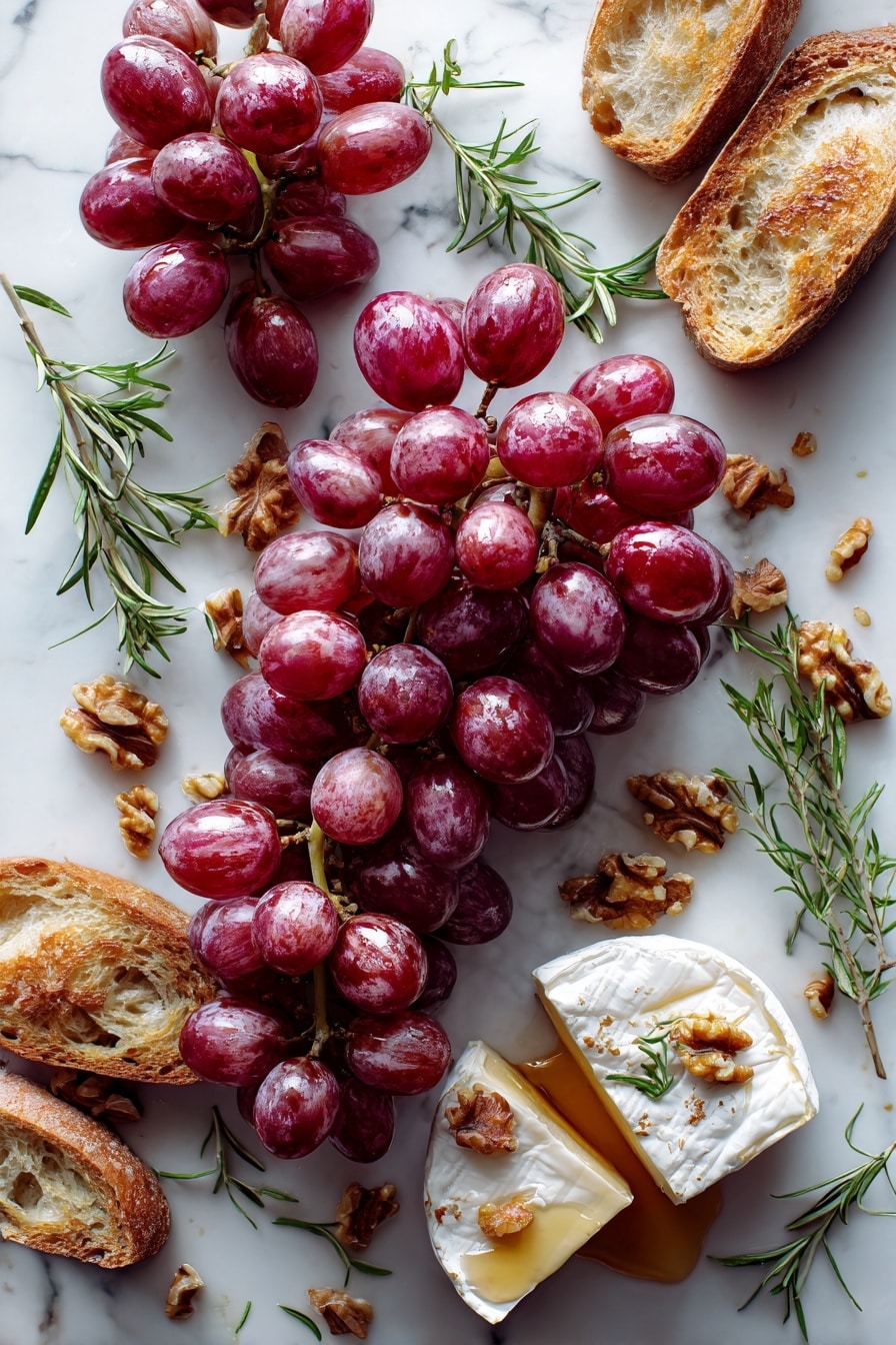 Roasted Grape & Brie Crostini with Honey and Sea Salt Recipe - Ingredients