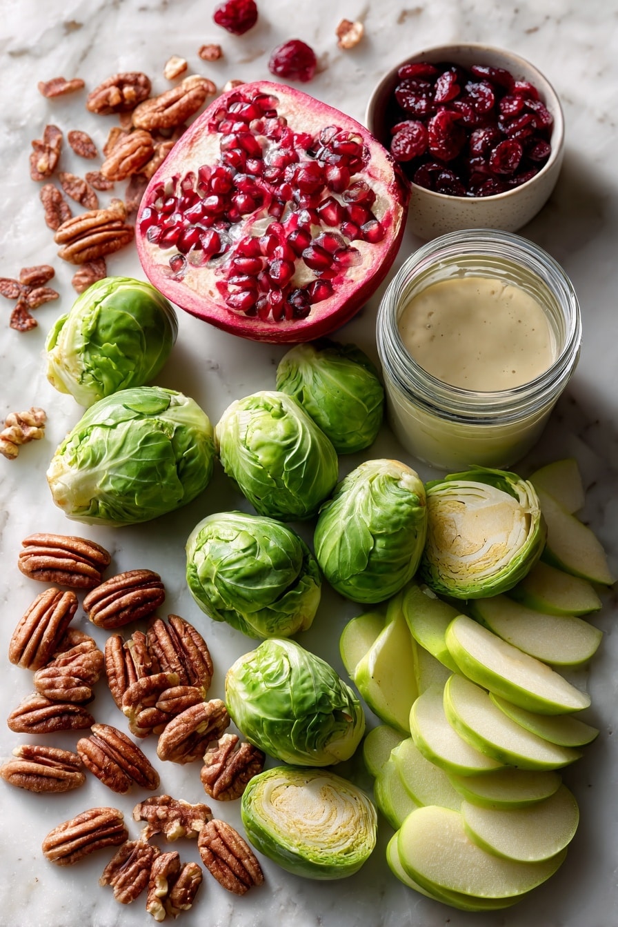 Shaved Brussels Sprout Salad with Creamy Maple Dressing Recipe - Ingredients
