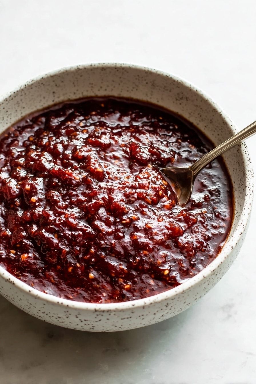 Cranberry Chutney with Figs and Spicy Jalapeño Recipe - Serving