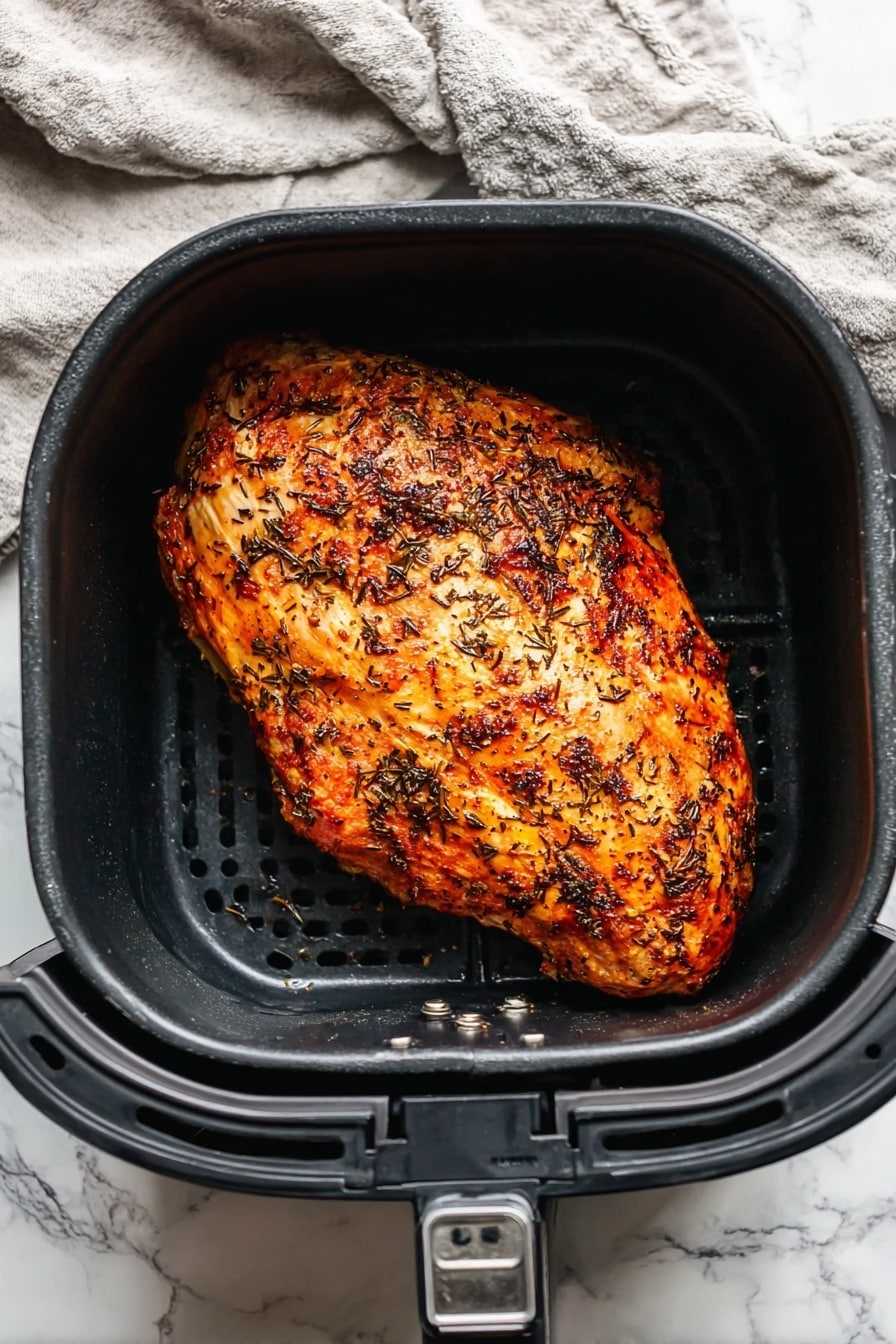Air Fryer Turkey Breast with Herb Seasoning and Optional Mushroom Gravy Recipe - Recipe Step