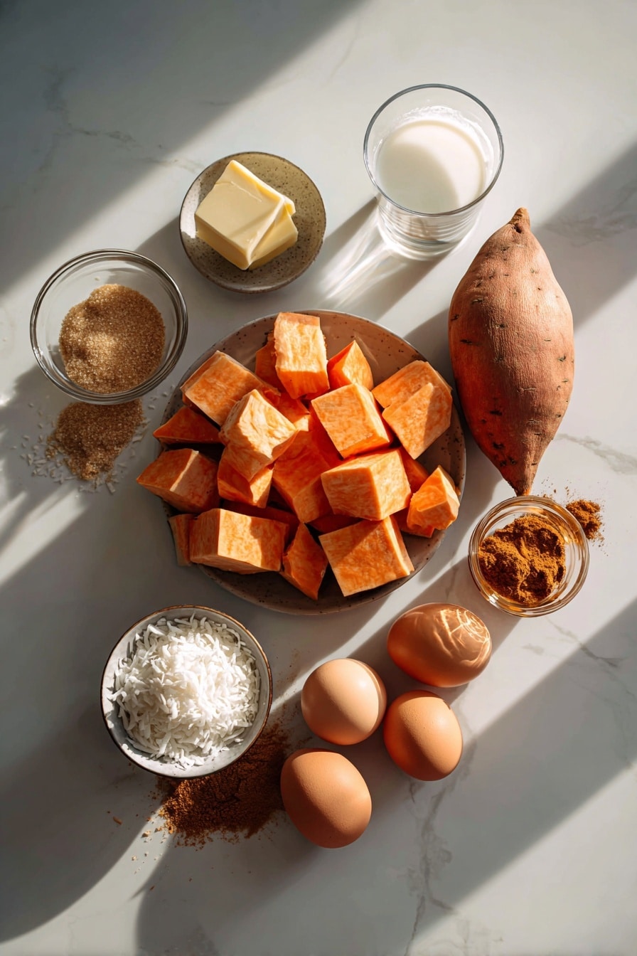 Sweet Potato Pie with Whipped Cream and Optional Coconut Flakes Recipe - Ingredients