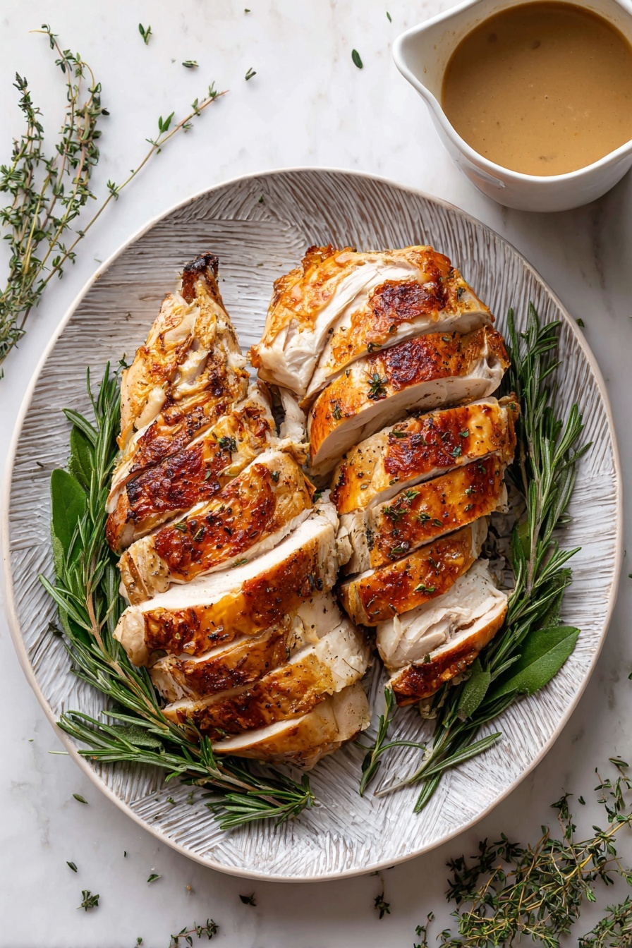 Juicy Roasted Bone-In Turkey Breast with Flavorful Herb Butter and Rich Homemade Gravy Recipe - Recipe Step