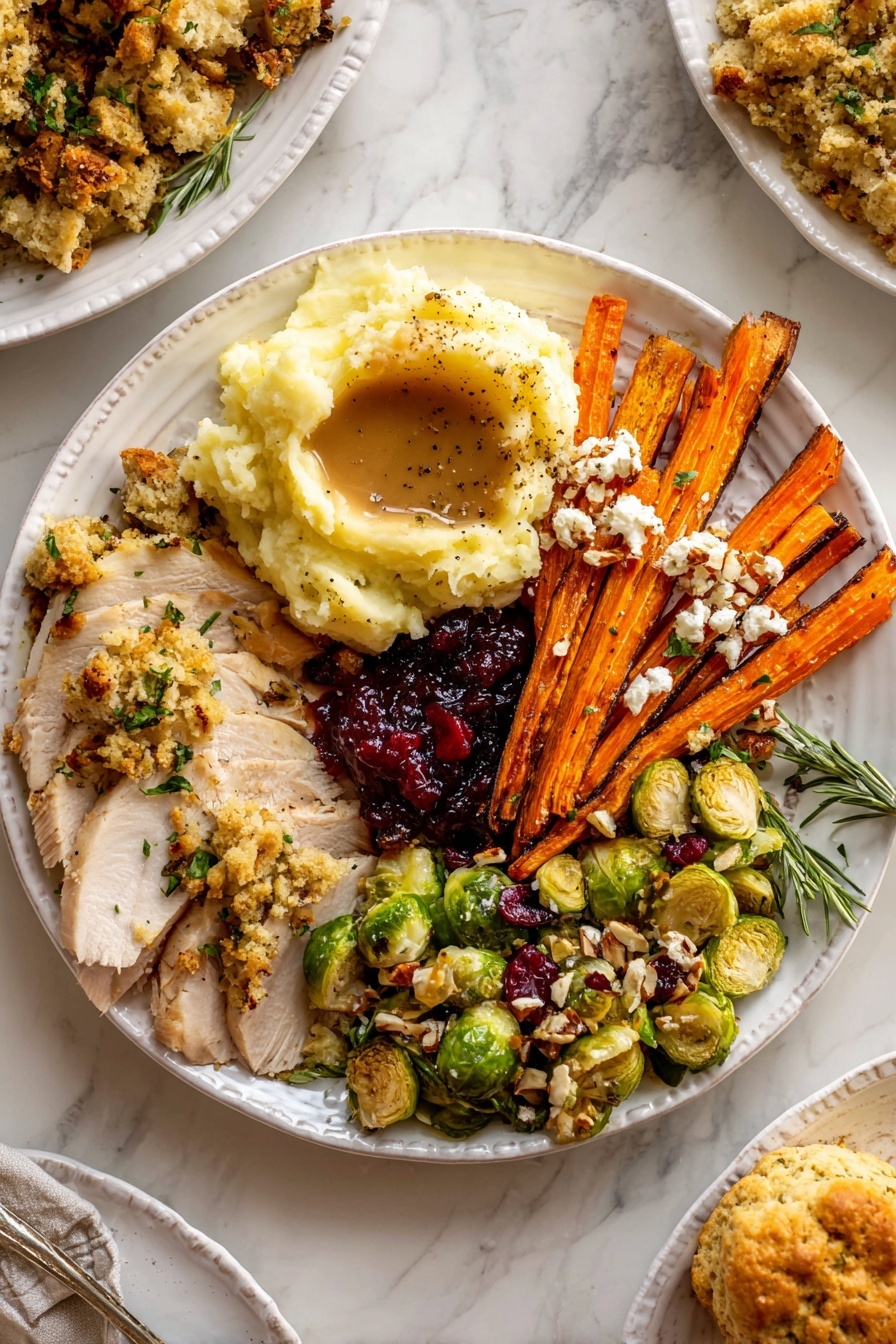 Juicy Roasted Bone-In Turkey Breast with Flavorful Herb Butter and Rich Homemade Gravy Recipe - Serving