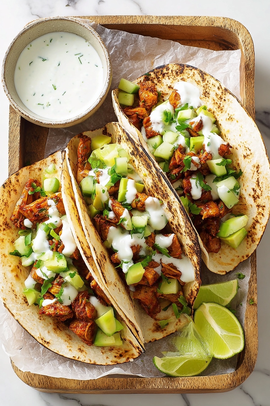 Jackfruit Tacos with Green Apple Salsa Recipe - Serving