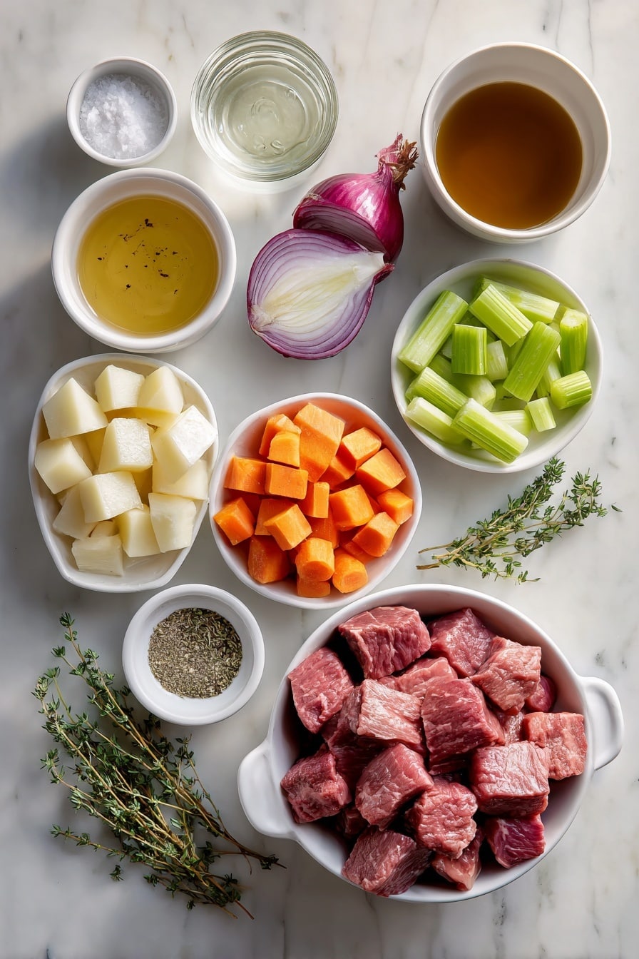 Apple Cider Beef Stew Recipe - Ingredients