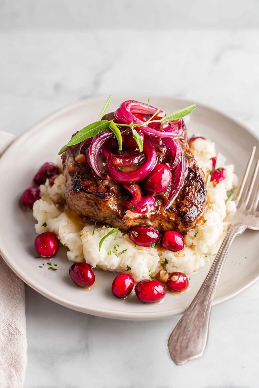 Roasted Balsamic Chicken with Cranberries Recipe - Serving