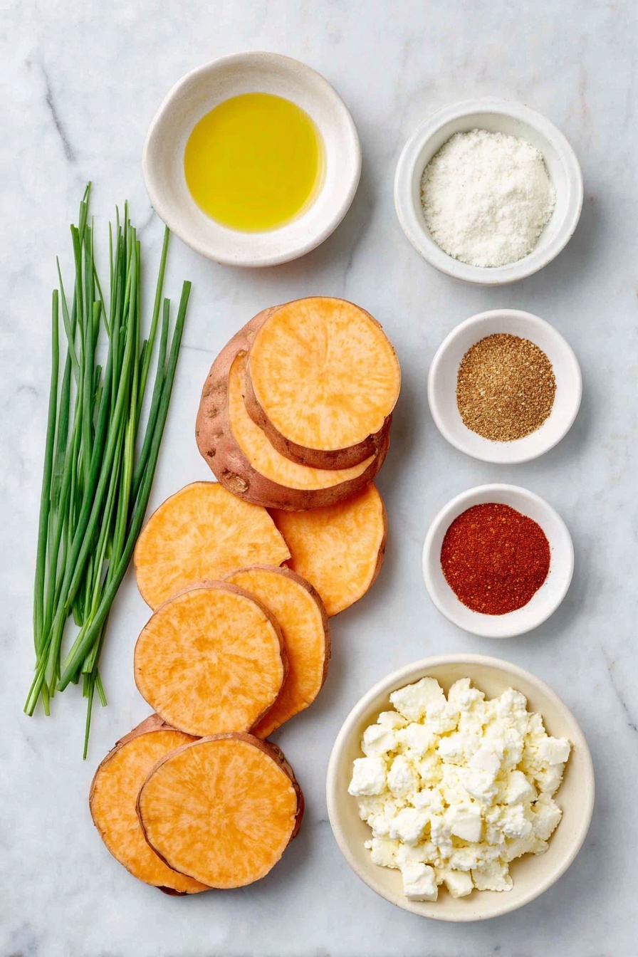 Roasted Sweet Potato Rounds with Honey & Feta Recipe - Ingredients