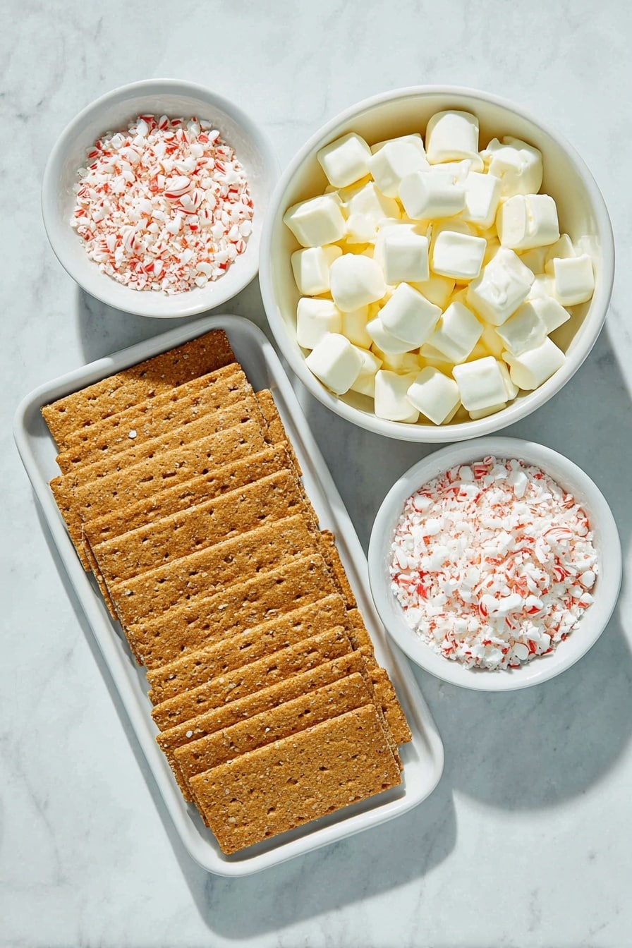 Peppermint Crunch White Chocolate Covered Graham Crackers Recipe - Ingredients