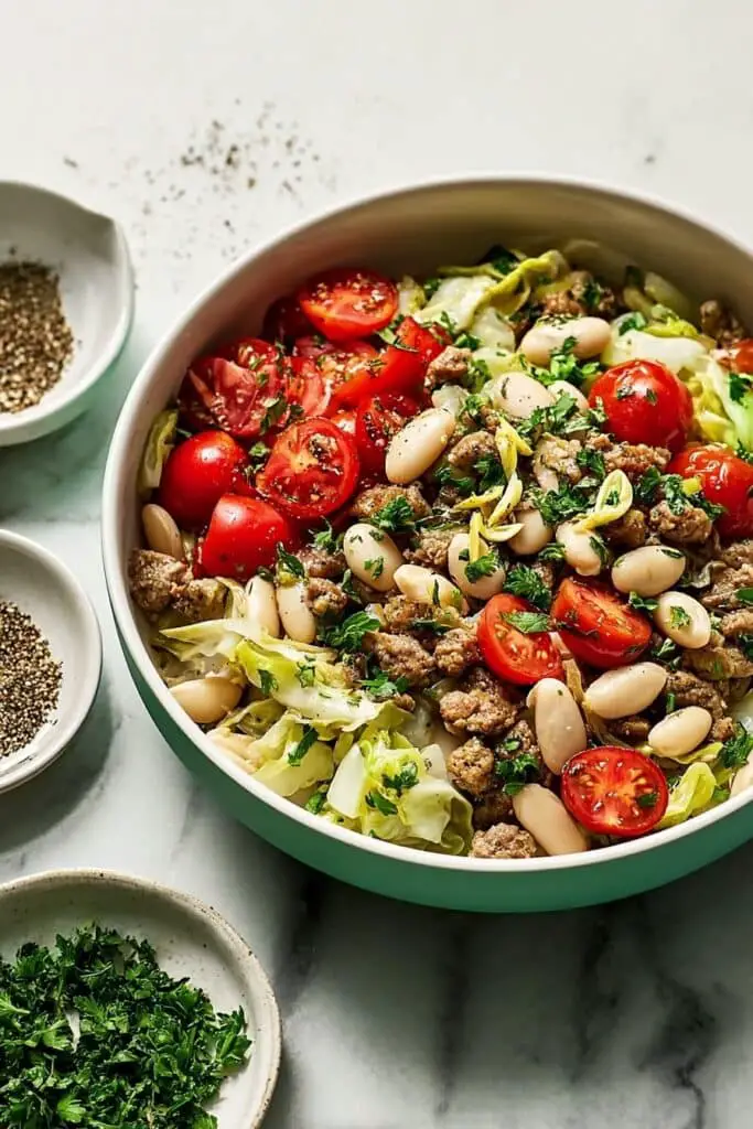 Sausage, Cabbage and White Bean Skillet Recipe