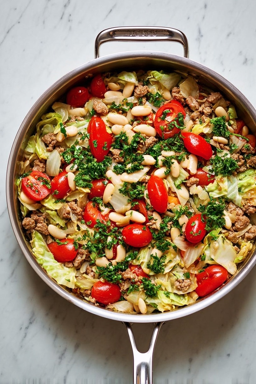 Sausage, Cabbage and White Bean Skillet Recipe - Recipe Step